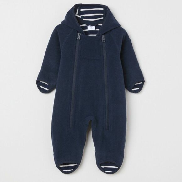 Polarn O. Pyret Navy Blue Unisex Eco Wind Fleece Bunting - Picture 1 of 9